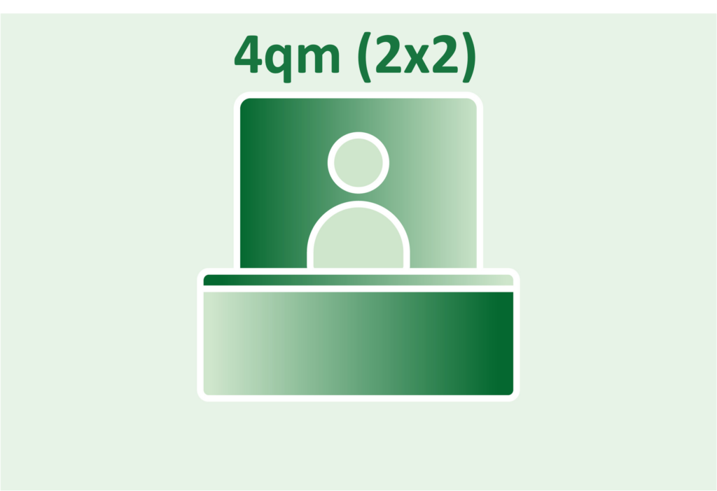 Standfläche mit 4qm (2x2)